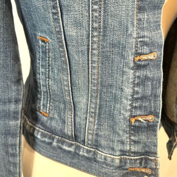 Old navy dark blue western flare denim jean jacket size small - Picture 5 of 8